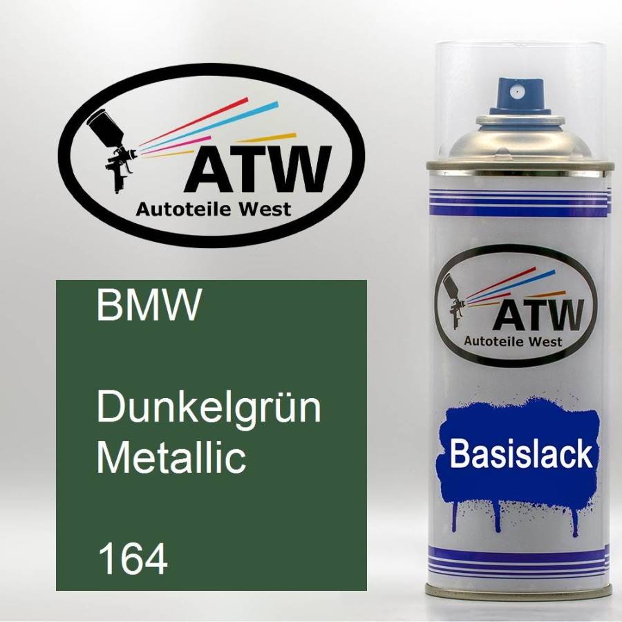 BMW, Dunkelgrün Metallic, 164: 400ml Sprühdose, von ATW Autoteile West.